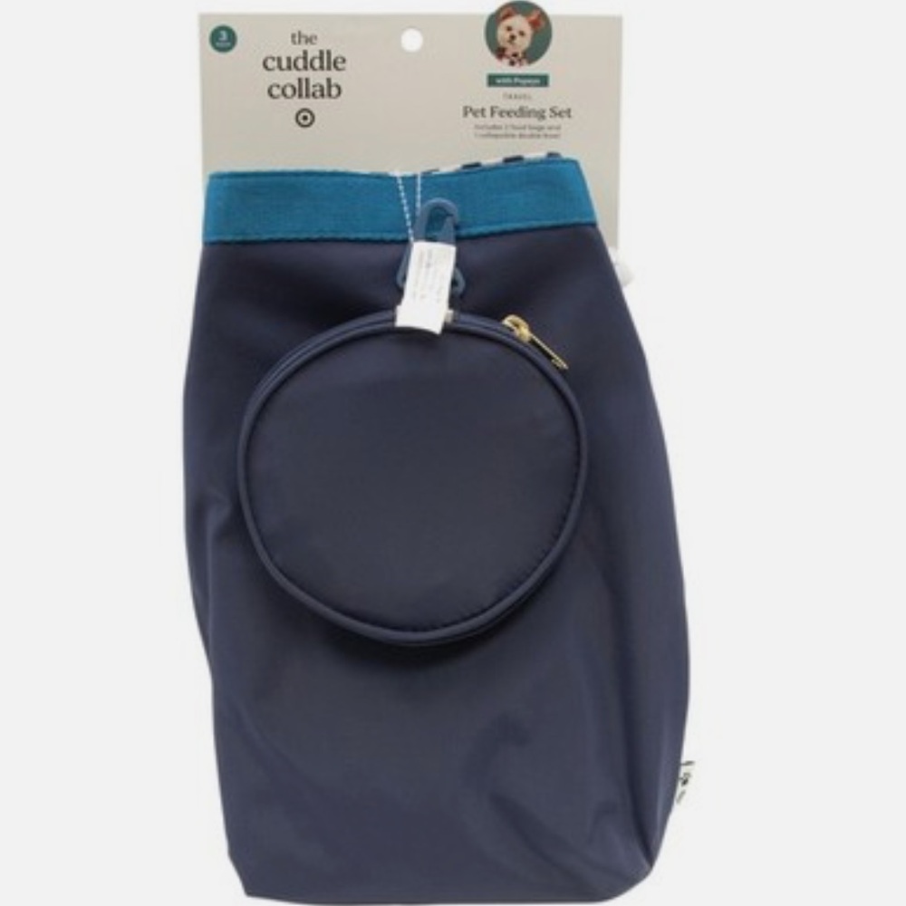 🆕 The Cuddle Collab Pet Feeding Set in Navy and Teal